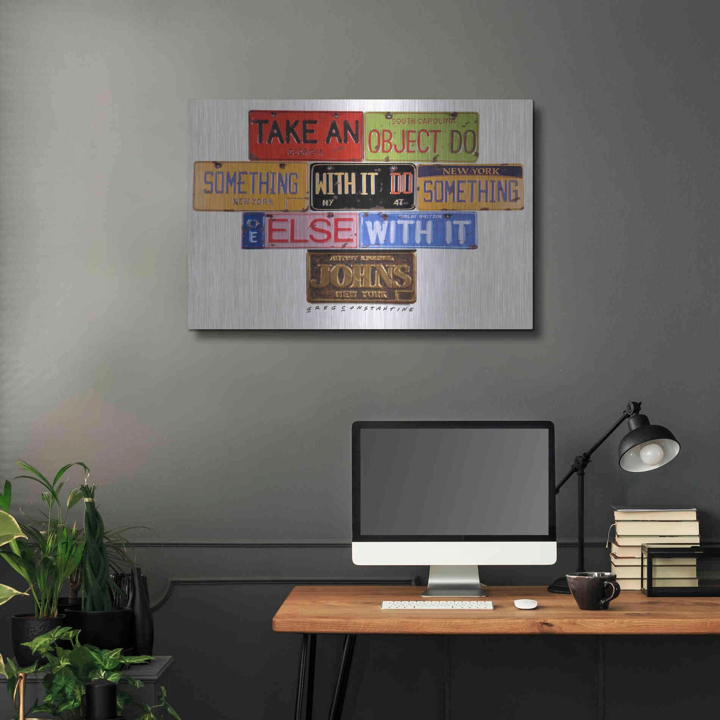 Luxe Metal Art 'Johns Object' by Gregory Constantine, Metal Wall Art,36x24