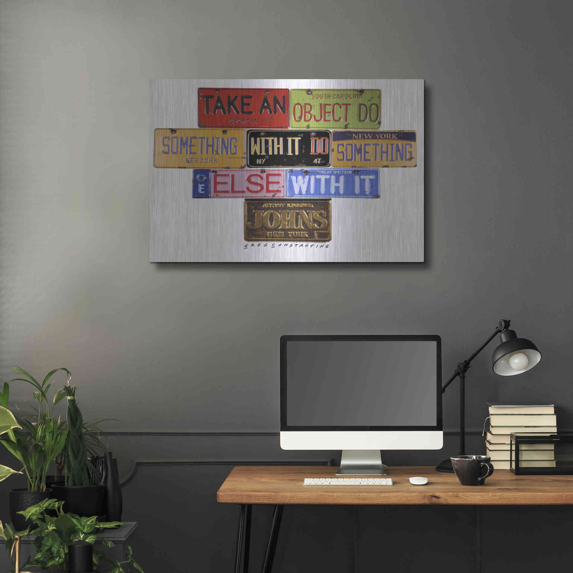 Luxe Metal Art 'Johns Object' by Gregory Constantine, Metal Wall Art,36x24