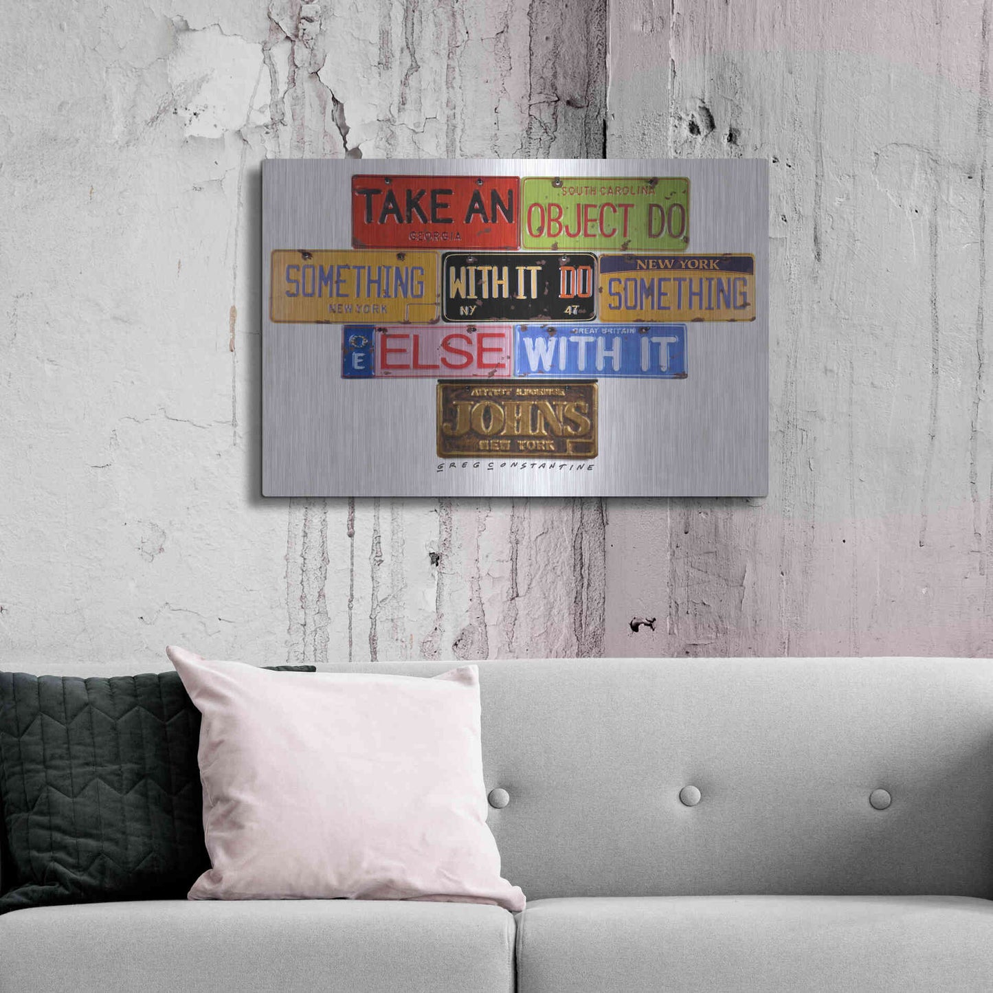 Luxe Metal Art 'Johns Object' by Gregory Constantine, Metal Wall Art,36x24