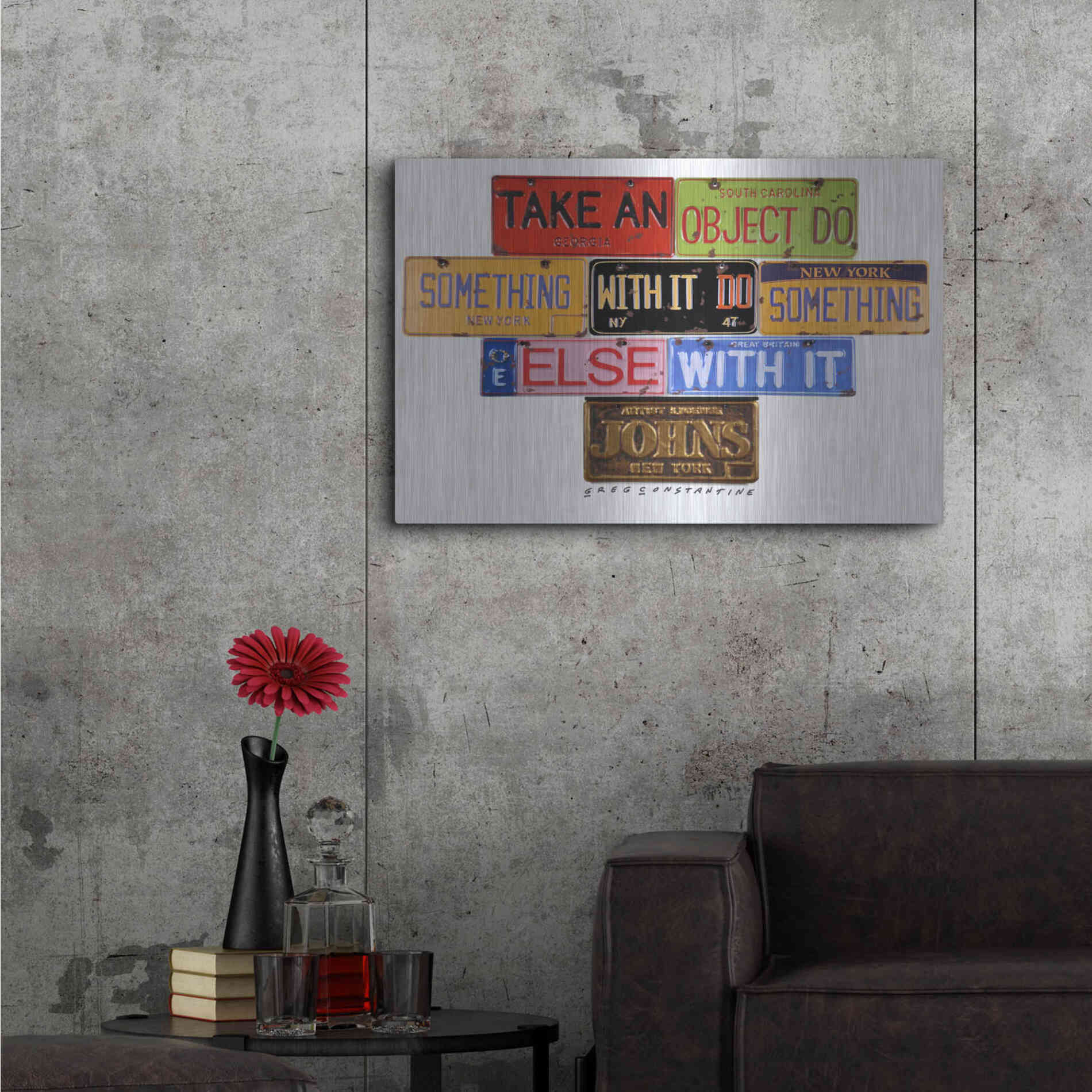 Luxe Metal Art 'Johns Object' by Gregory Constantine, Metal Wall Art,36x24