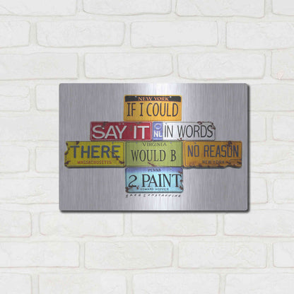 Luxe Metal Art 'Hopper Say It In Words' by Gregory Constantine, Metal Wall Art,16x12