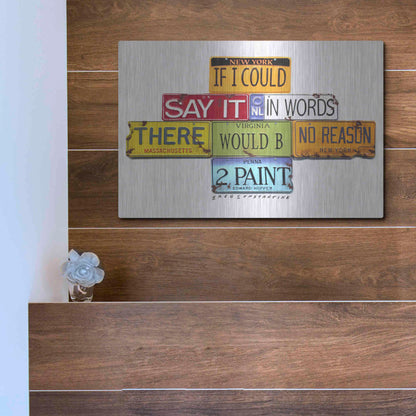 Luxe Metal Art 'Hopper Say It In Words' by Gregory Constantine, Metal Wall Art,16x12