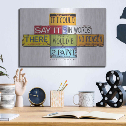 Luxe Metal Art 'Hopper Say It In Words' by Gregory Constantine, Metal Wall Art,16x12