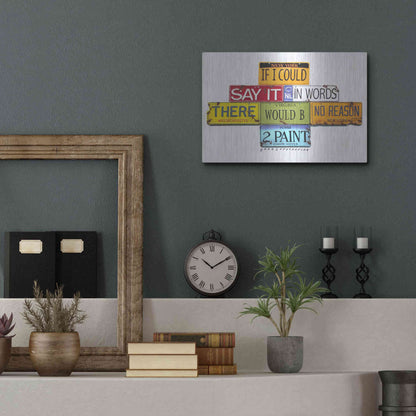 Luxe Metal Art 'Hopper Say It In Words' by Gregory Constantine, Metal Wall Art,16x12