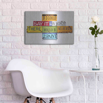 Luxe Metal Art 'Hopper Say It In Words' by Gregory Constantine, Metal Wall Art,24x16