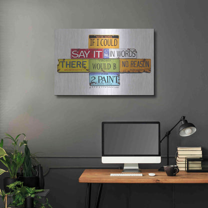 Luxe Metal Art 'Hopper Say It In Words' by Gregory Constantine, Metal Wall Art,36x24