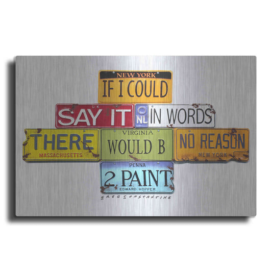 Luxe Metal Art 'Hopper Say It In Words' by Gregory Constantine, Metal Wall Art