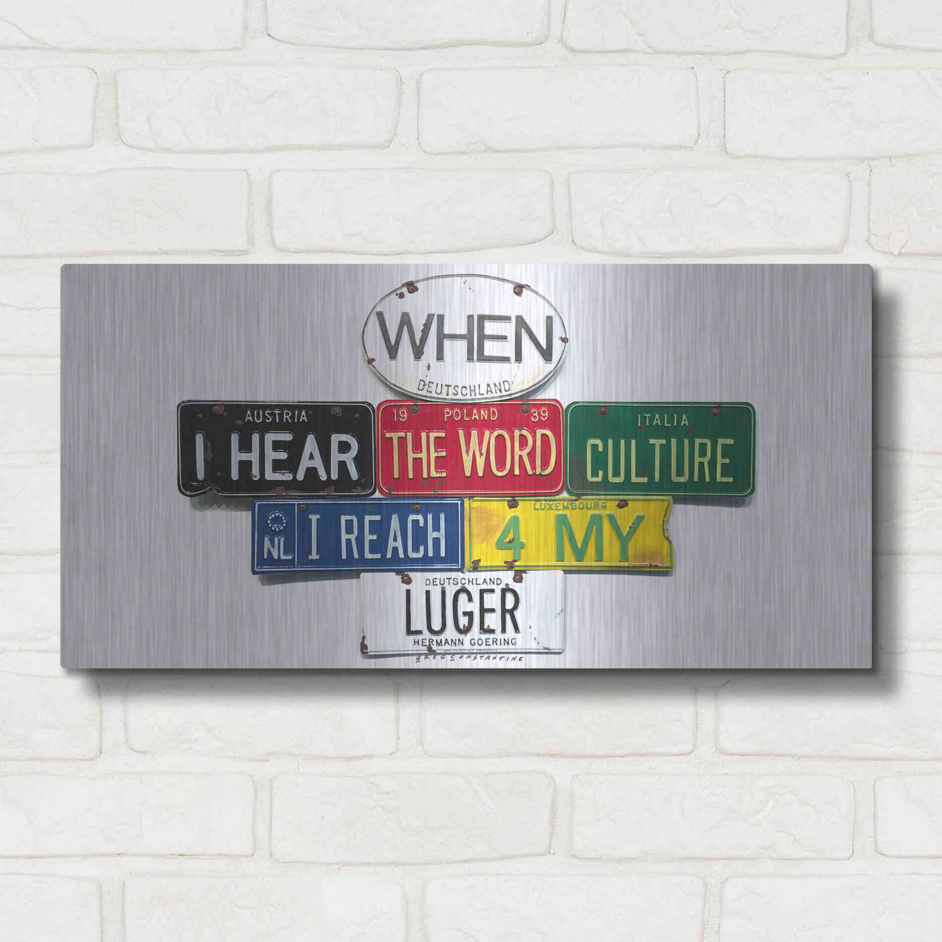 Luxe Metal Art 'Goering Luger' by Gregory Constantine, Metal Wall Art,24x12