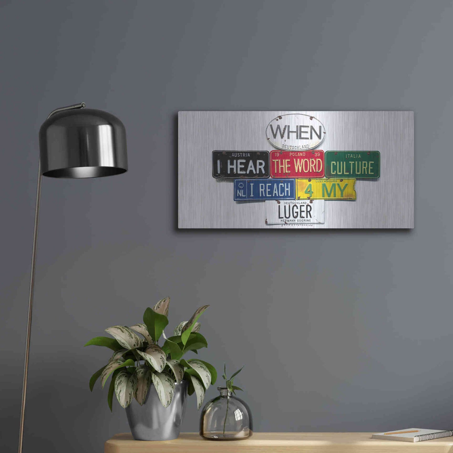 Luxe Metal Art 'Goering Luger' by Gregory Constantine, Metal Wall Art,24x12
