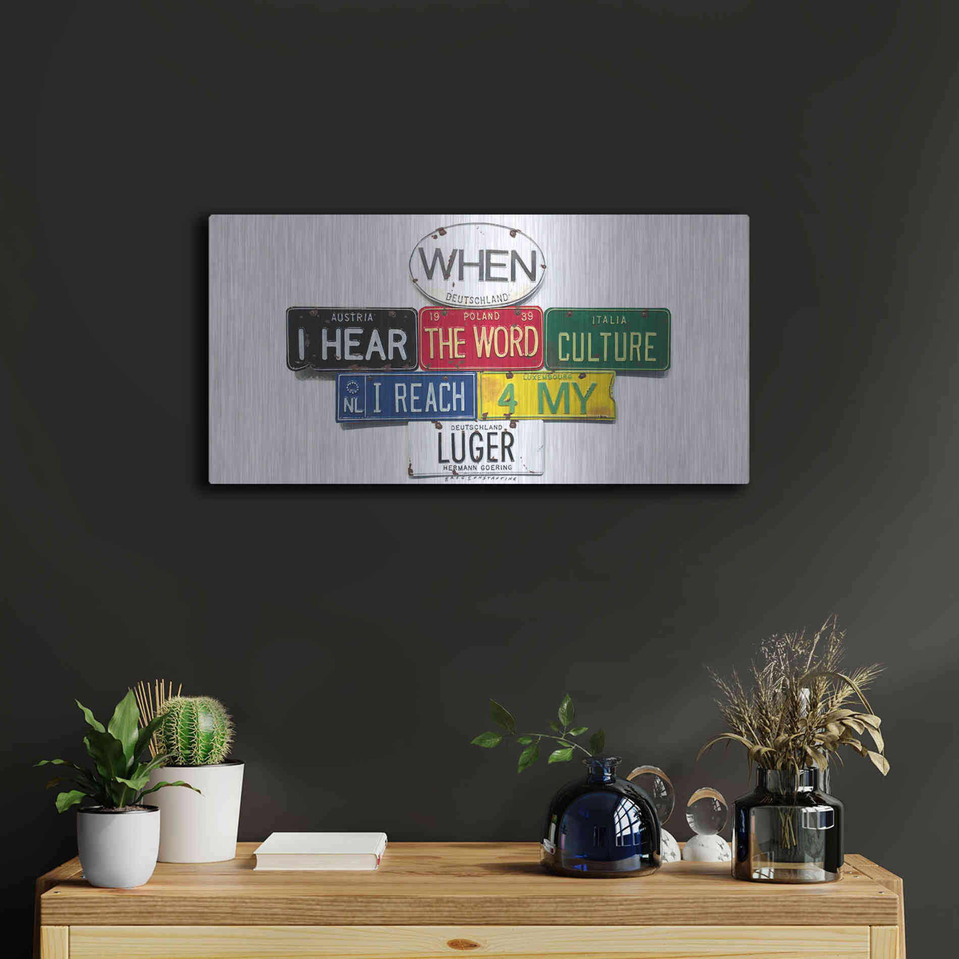 Luxe Metal Art 'Goering Luger' by Gregory Constantine, Metal Wall Art,24x12