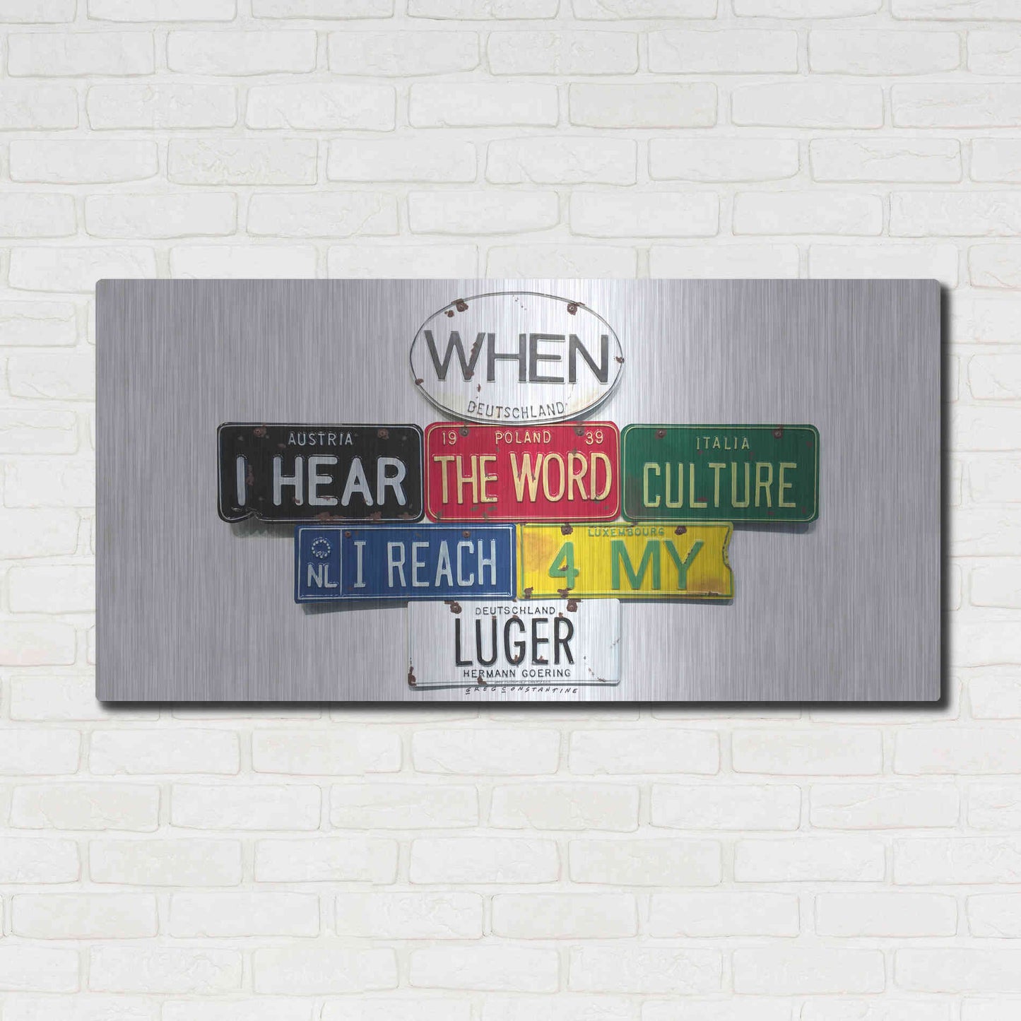 Luxe Metal Art 'Goering Luger' by Gregory Constantine, Metal Wall Art,48x24