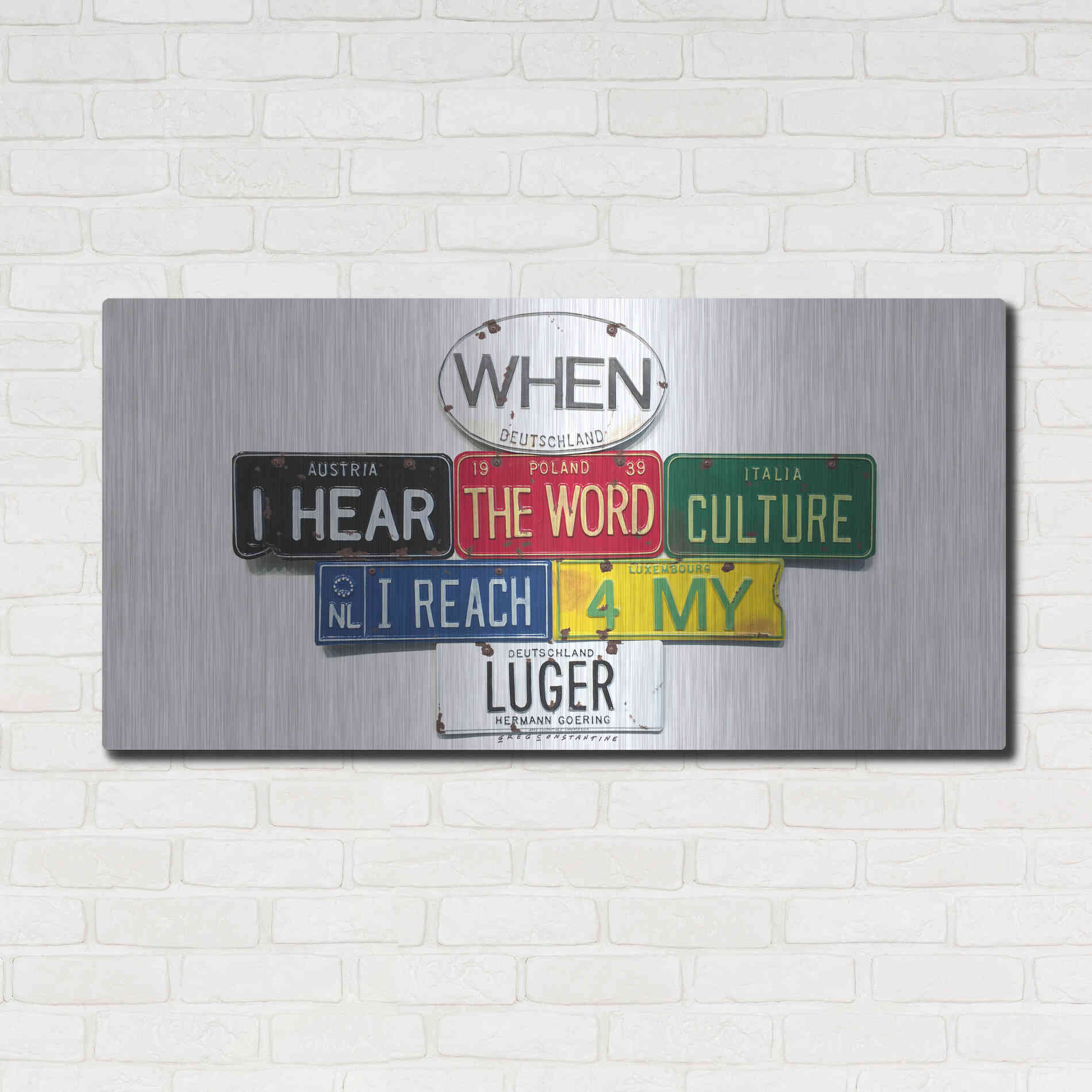 Luxe Metal Art 'Goering Luger' by Gregory Constantine, Metal Wall Art,48x24