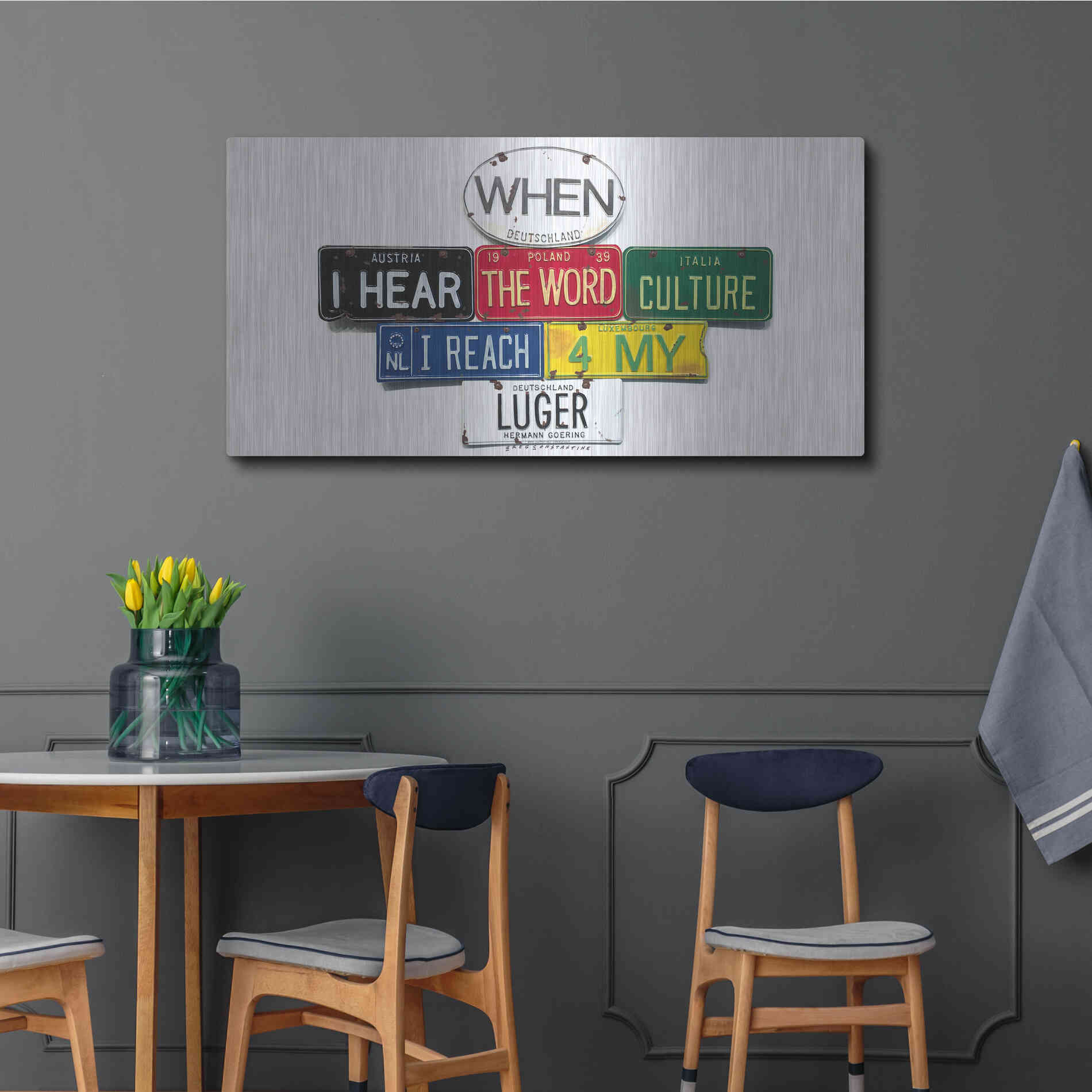 Luxe Metal Art 'Goering Luger' by Gregory Constantine, Metal Wall Art,48x24