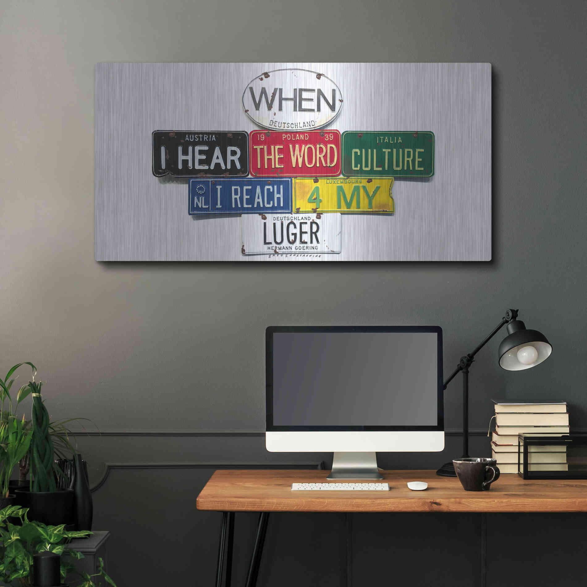 Luxe Metal Art 'Goering Luger' by Gregory Constantine, Metal Wall Art,48x24