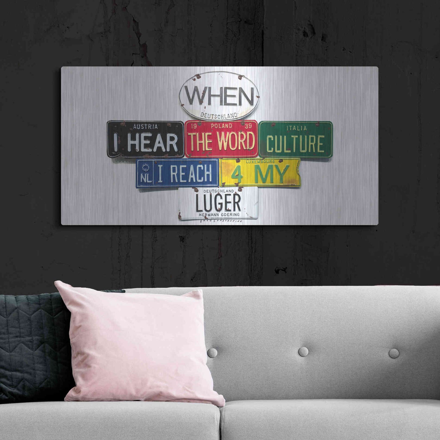 Luxe Metal Art 'Goering Luger' by Gregory Constantine, Metal Wall Art,48x24