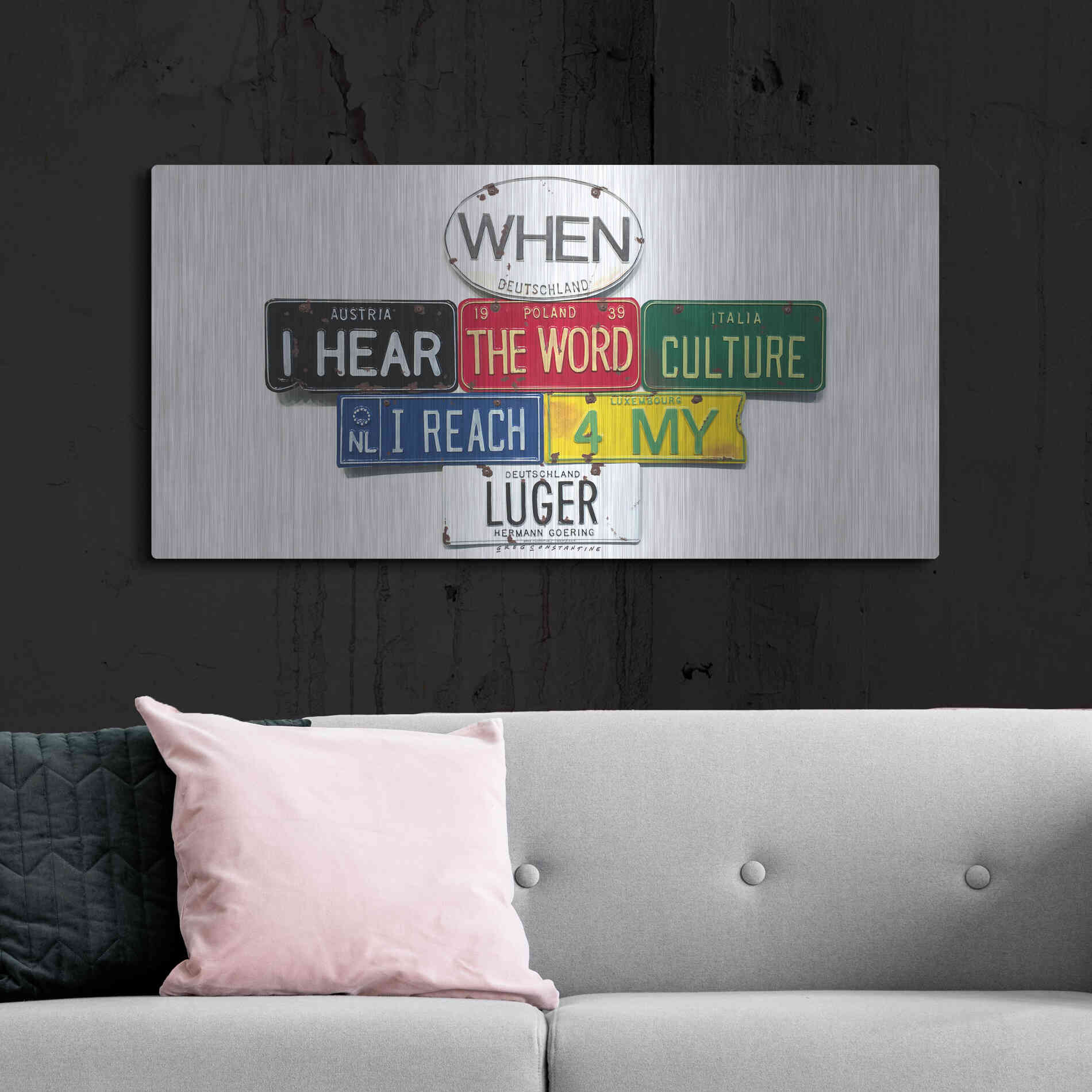 Luxe Metal Art 'Goering Luger' by Gregory Constantine, Metal Wall Art,48x24