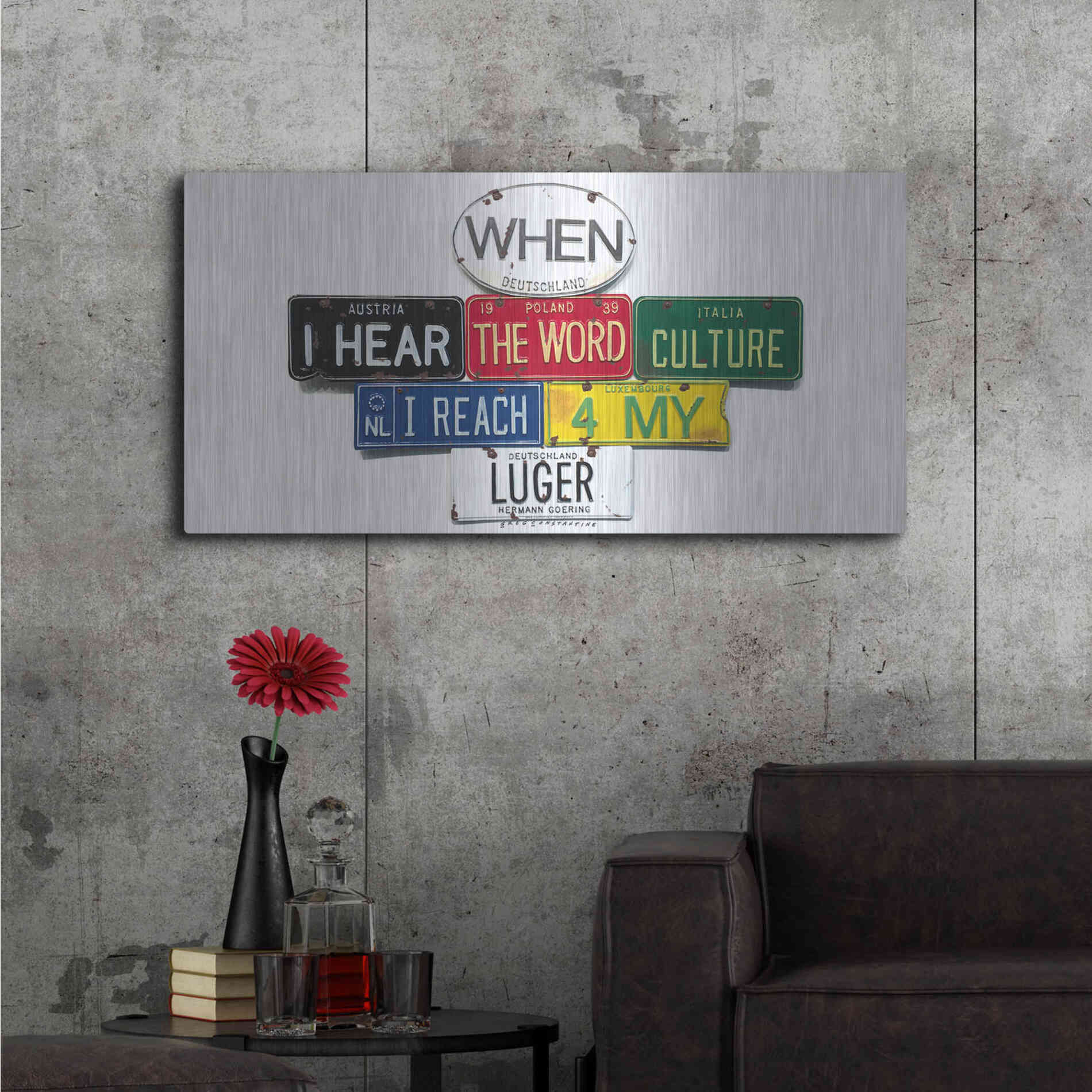Luxe Metal Art 'Goering Luger' by Gregory Constantine, Metal Wall Art,48x24