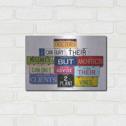 Luxe Metal Art 'FLWright Doctors Bury Mistakes' by Gregory Constantine, Metal Wall Art,16x12
