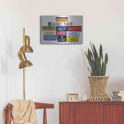 Luxe Metal Art 'FLWright Doctors Bury Mistakes' by Gregory Constantine, Metal Wall Art,24x16
