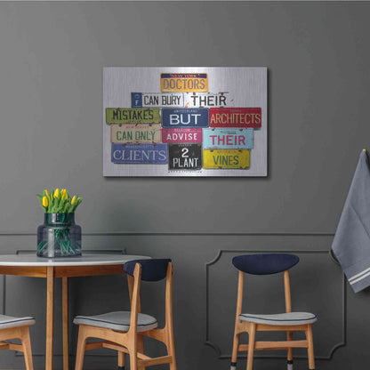Luxe Metal Art 'FLWright Doctors Bury Mistakes' by Gregory Constantine, Metal Wall Art,36x24