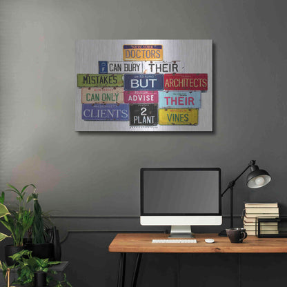 Luxe Metal Art 'FLWright Doctors Bury Mistakes' by Gregory Constantine, Metal Wall Art,36x24