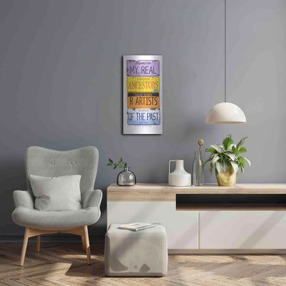 Luxe Metal Art 'Dine Real Ancestors' by Gregory Constantine, Metal Wall Art,12x24