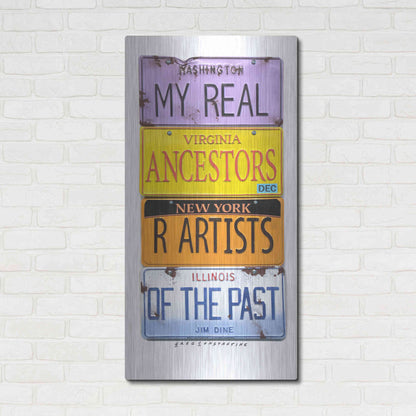 Luxe Metal Art 'Dine Real Ancestors' by Gregory Constantine, Metal Wall Art,24x48