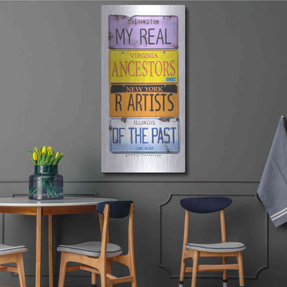 Luxe Metal Art 'Dine Real Ancestors' by Gregory Constantine, Metal Wall Art,24x48