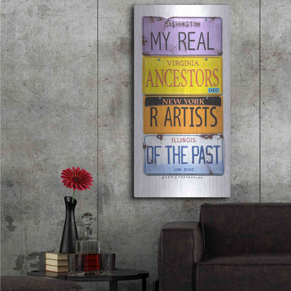 Luxe Metal Art 'Dine Real Ancestors' by Gregory Constantine, Metal Wall Art,24x48