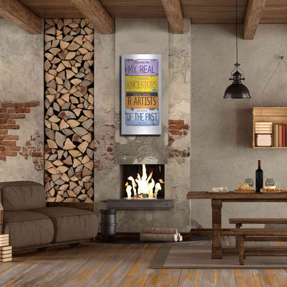 Luxe Metal Art 'Dine Real Ancestors' by Gregory Constantine, Metal Wall Art,24x48