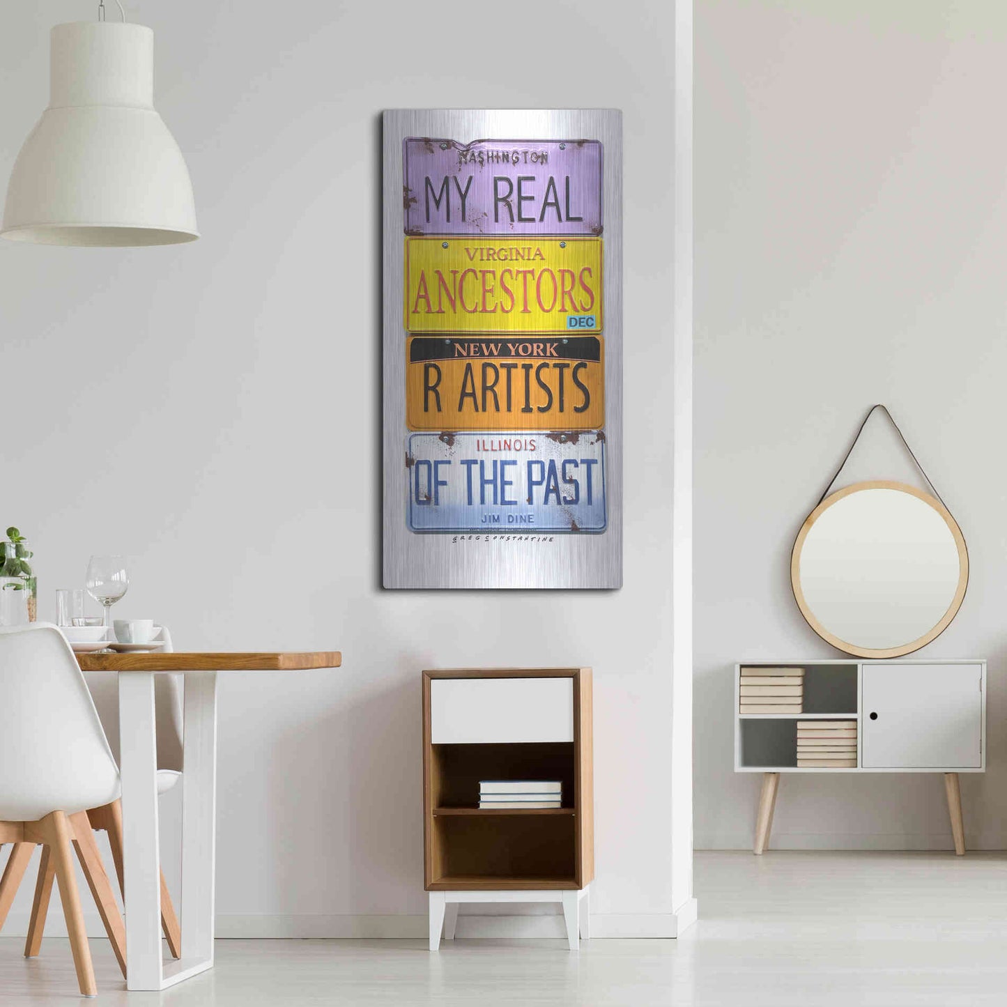 Luxe Metal Art 'Dine Real Ancestors' by Gregory Constantine, Metal Wall Art,24x48