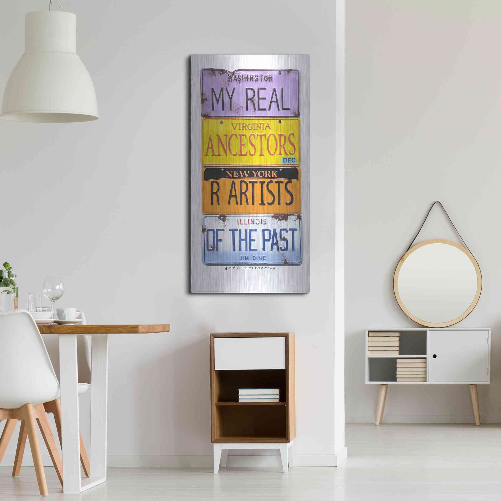 Luxe Metal Art 'Dine Real Ancestors' by Gregory Constantine, Metal Wall Art,24x48