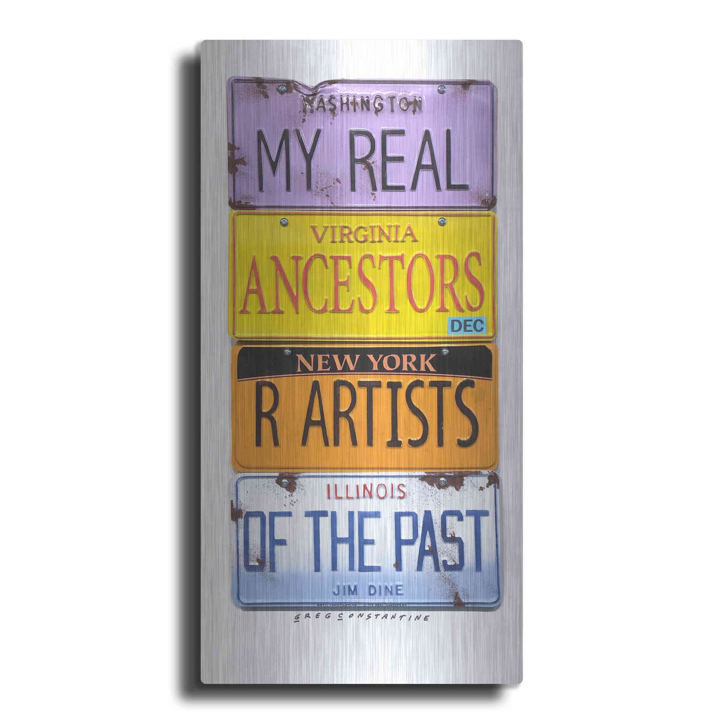 Luxe Metal Art 'Dine Real Ancestors' by Gregory Constantine, Metal Wall Art