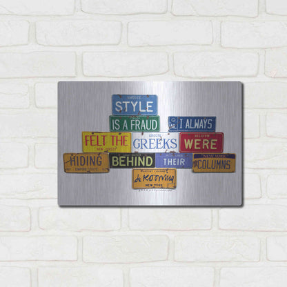 Luxe Metal Art 'De Kooning Style A Fraud' by Gregory Constantine, Metal Wall Art,16x12