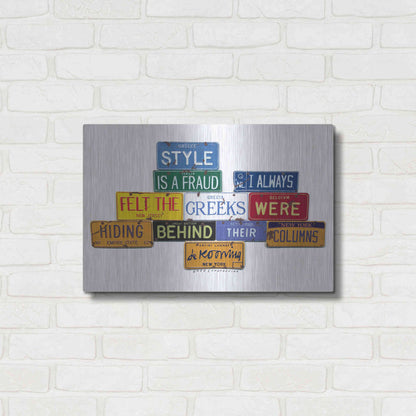 Luxe Metal Art 'De Kooning Style A Fraud' by Gregory Constantine, Metal Wall Art,24x16