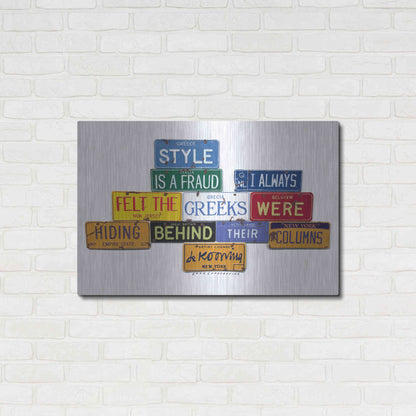 Luxe Metal Art 'De Kooning Style A Fraud' by Gregory Constantine, Metal Wall Art,36x24