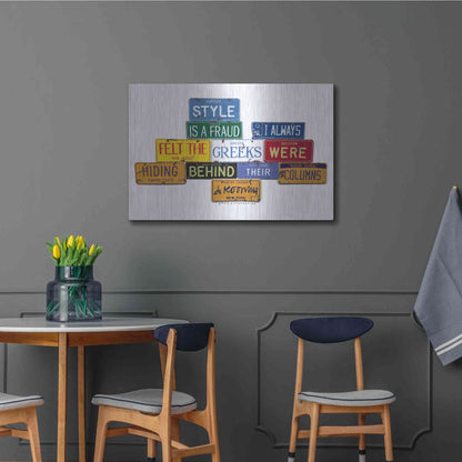 Luxe Metal Art 'De Kooning Style A Fraud' by Gregory Constantine, Metal Wall Art,36x24