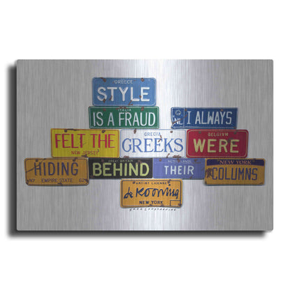 Luxe Metal Art 'De Kooning Style A Fraud' by Gregory Constantine, Metal Wall Art