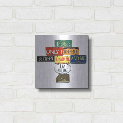 Luxe Metal Art 'Dali Not Mad' by Gregory Constantine, Metal Wall Art,12x12