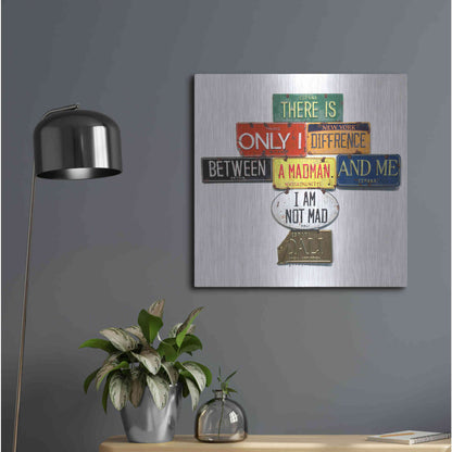 Luxe Metal Art 'Dali Not Mad' by Gregory Constantine, Metal Wall Art,24x24