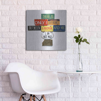 Luxe Metal Art 'Dali Not Mad' by Gregory Constantine, Metal Wall Art,24x24