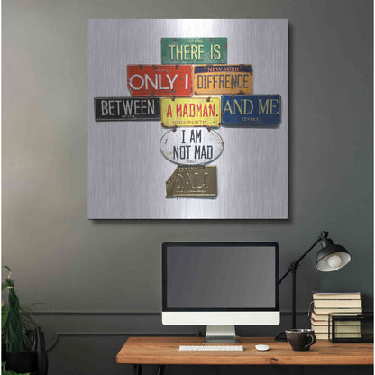 Luxe Metal Art 'Dali Not Mad' by Gregory Constantine, Metal Wall Art,36x36