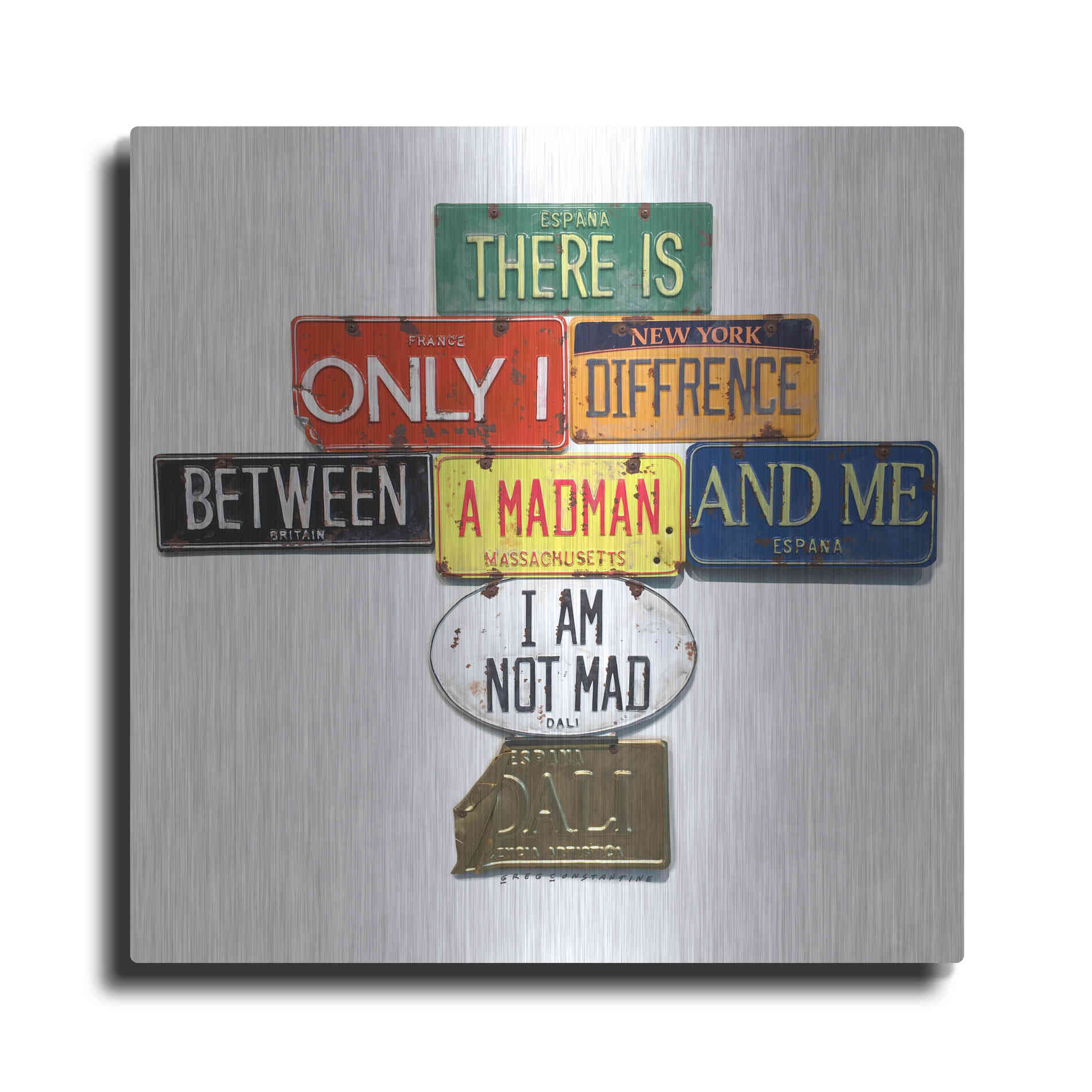 Luxe Metal Art 'Dali Not Mad' by Gregory Constantine, Metal Wall Art