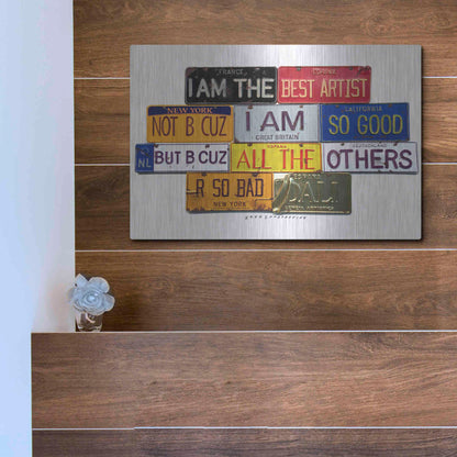 Luxe Metal Art 'Dali Best Artist' by Gregory Constantine, Metal Wall Art,16x12