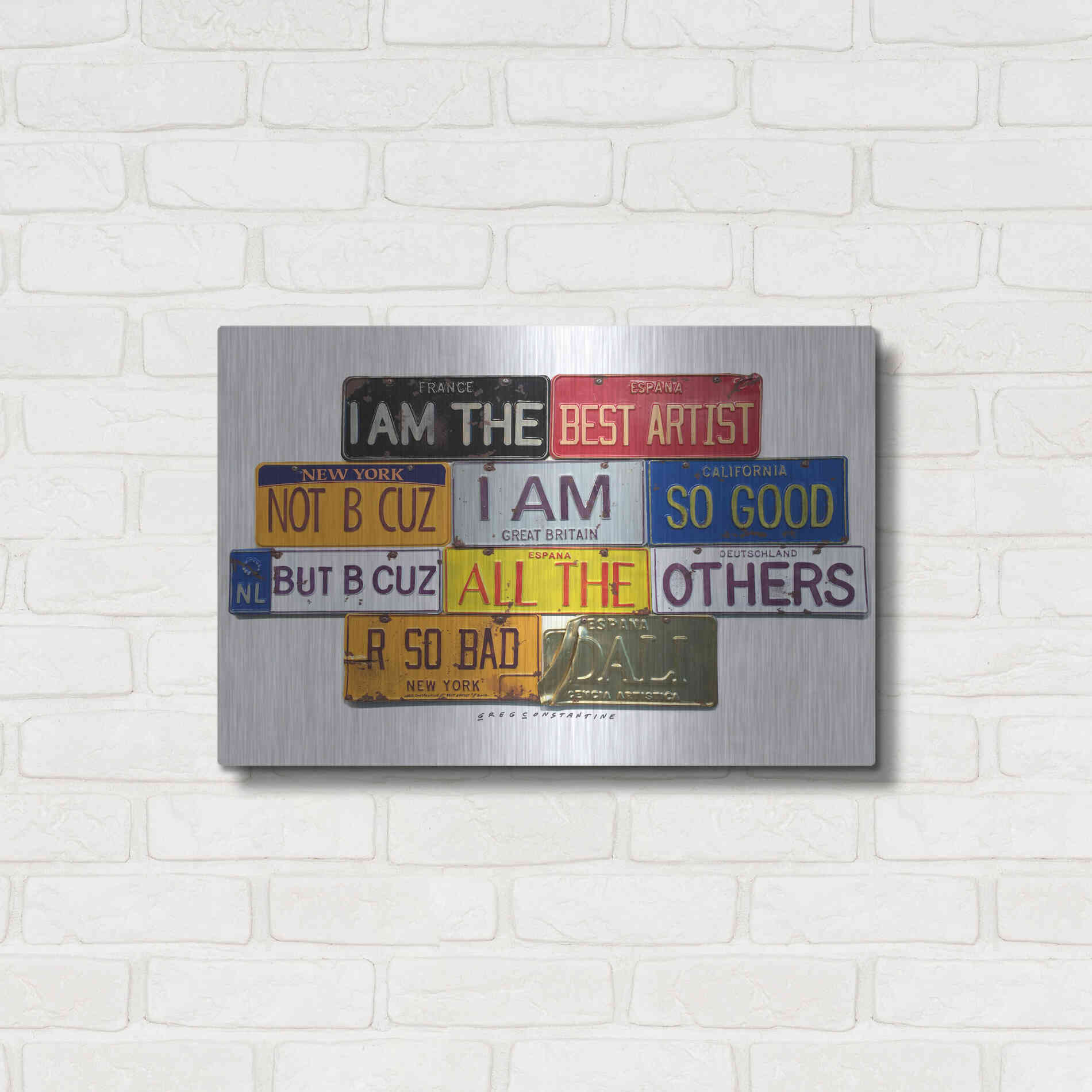 Luxe Metal Art 'Dali Best Artist' by Gregory Constantine, Metal Wall Art,24x16