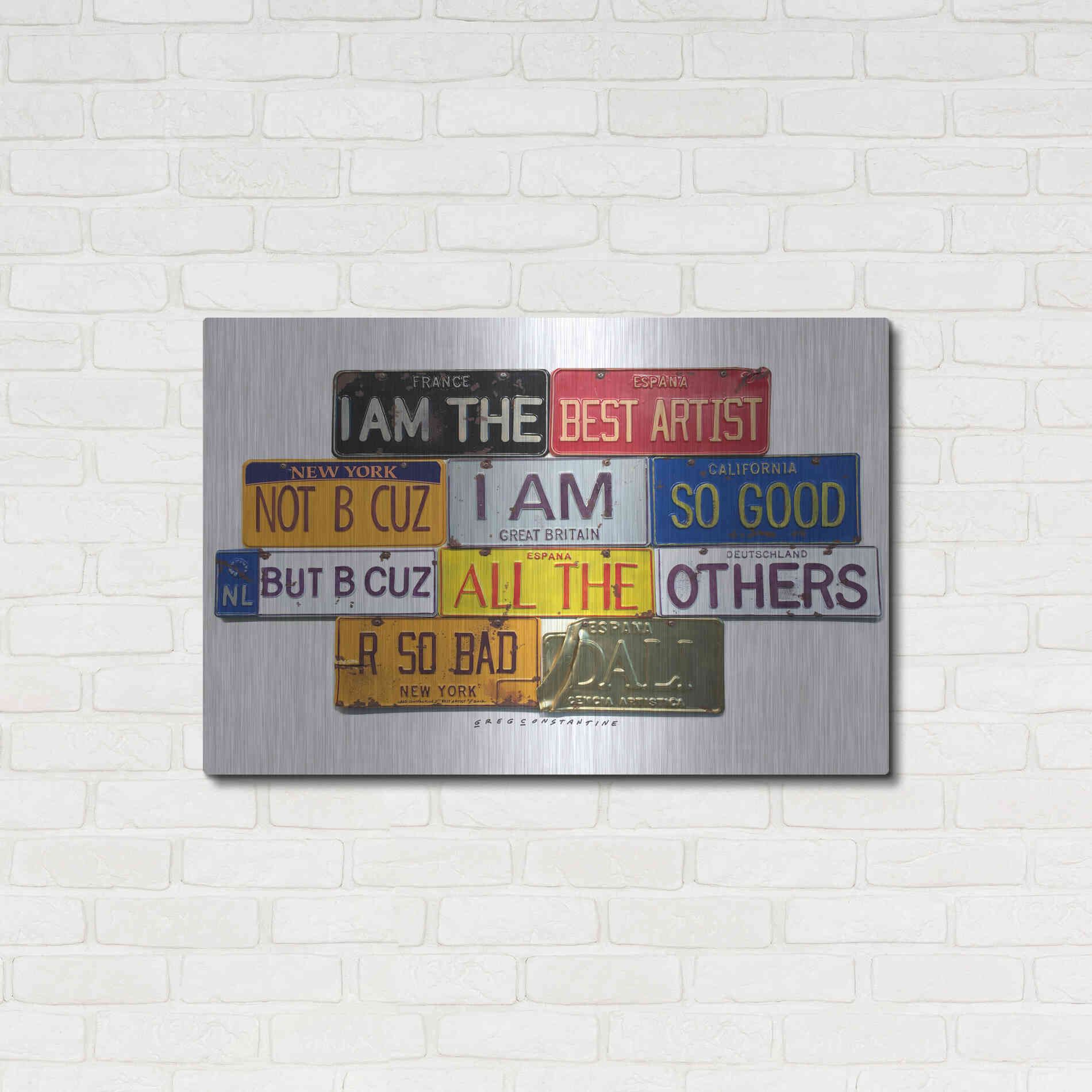 Luxe Metal Art 'Dali Best Artist' by Gregory Constantine, Metal Wall Art,36x24