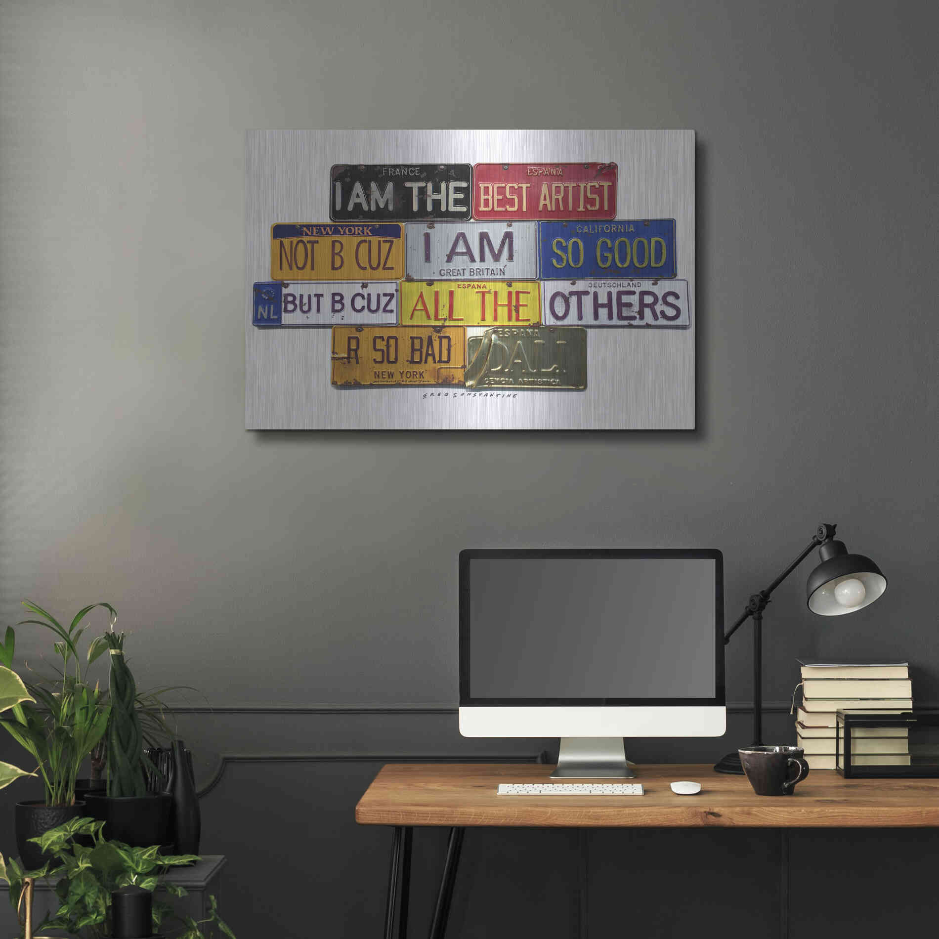 Luxe Metal Art 'Dali Best Artist' by Gregory Constantine, Metal Wall Art,36x24