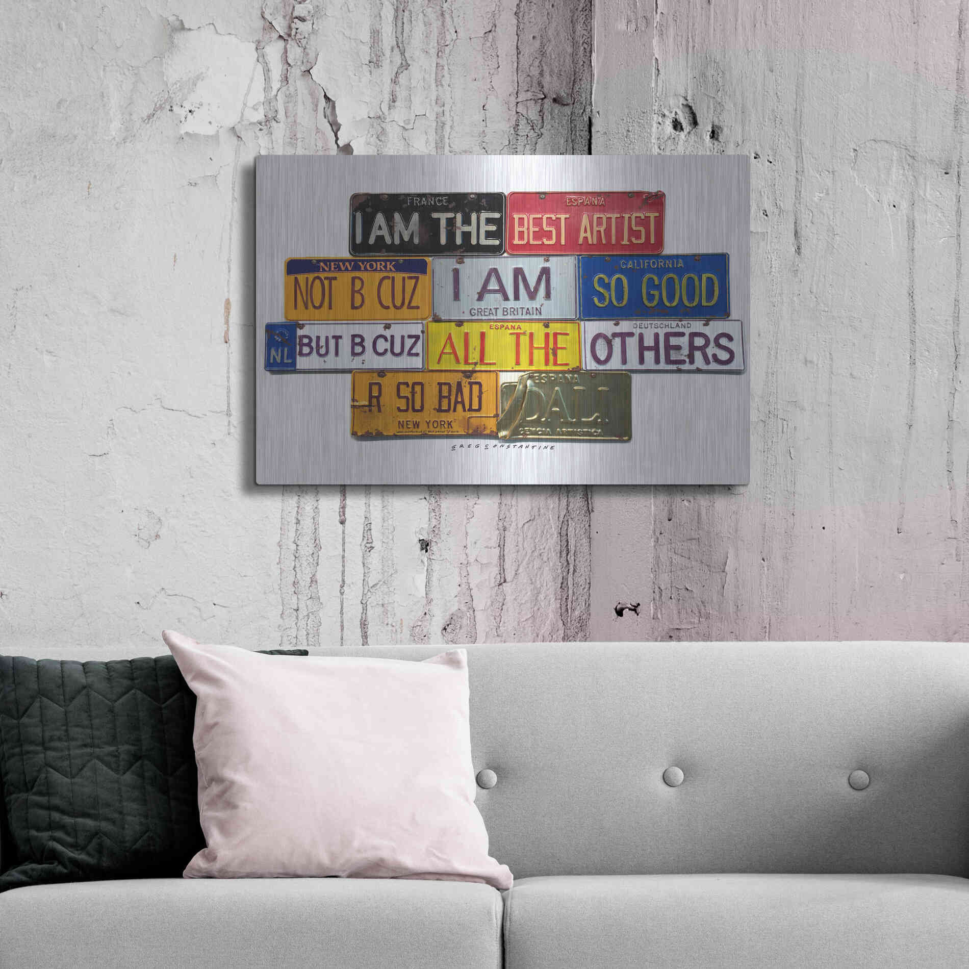 Luxe Metal Art 'Dali Best Artist' by Gregory Constantine, Metal Wall Art,36x24