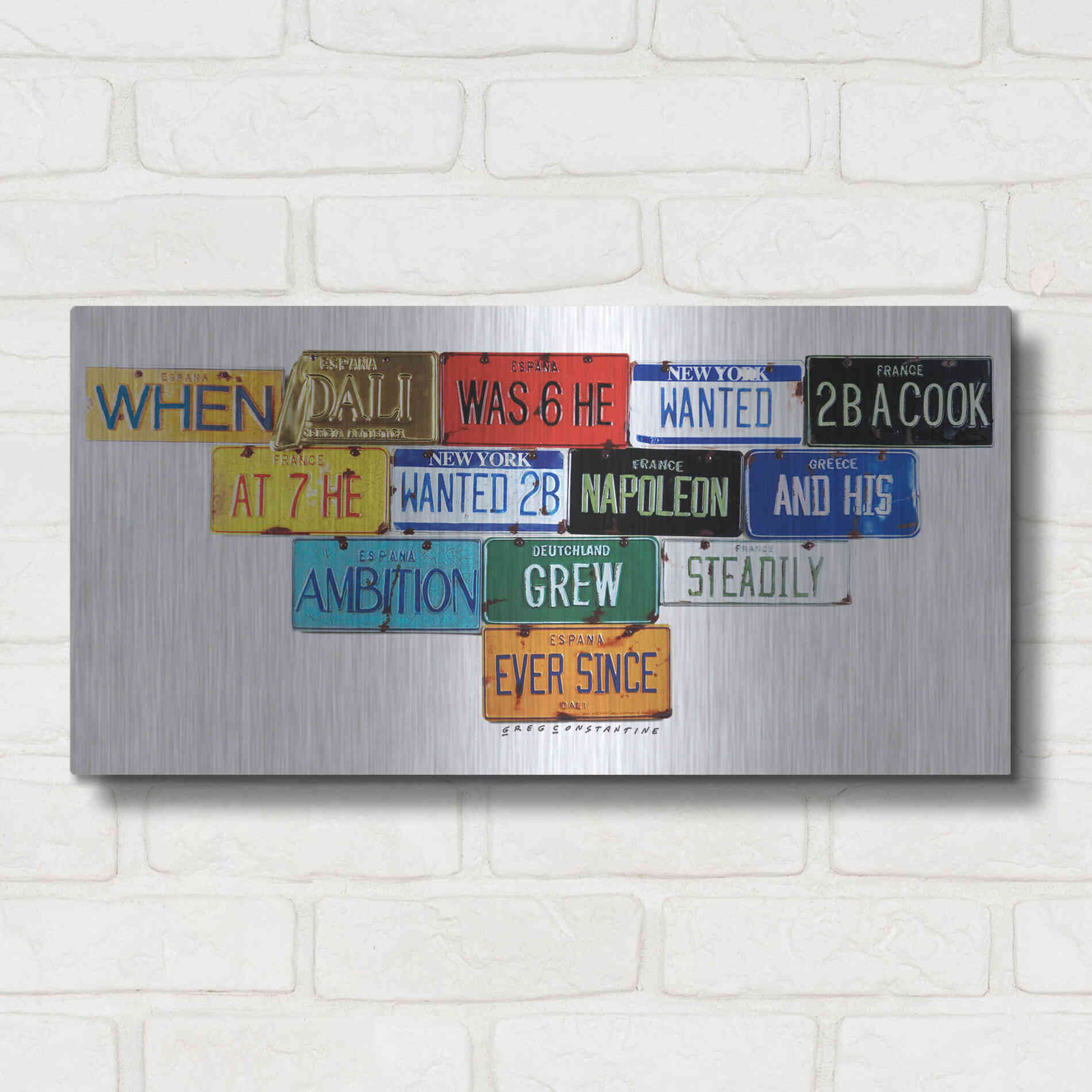 Luxe Metal Art 'Dali Ambition' by Gregory Constantine, Metal Wall Art,24x12