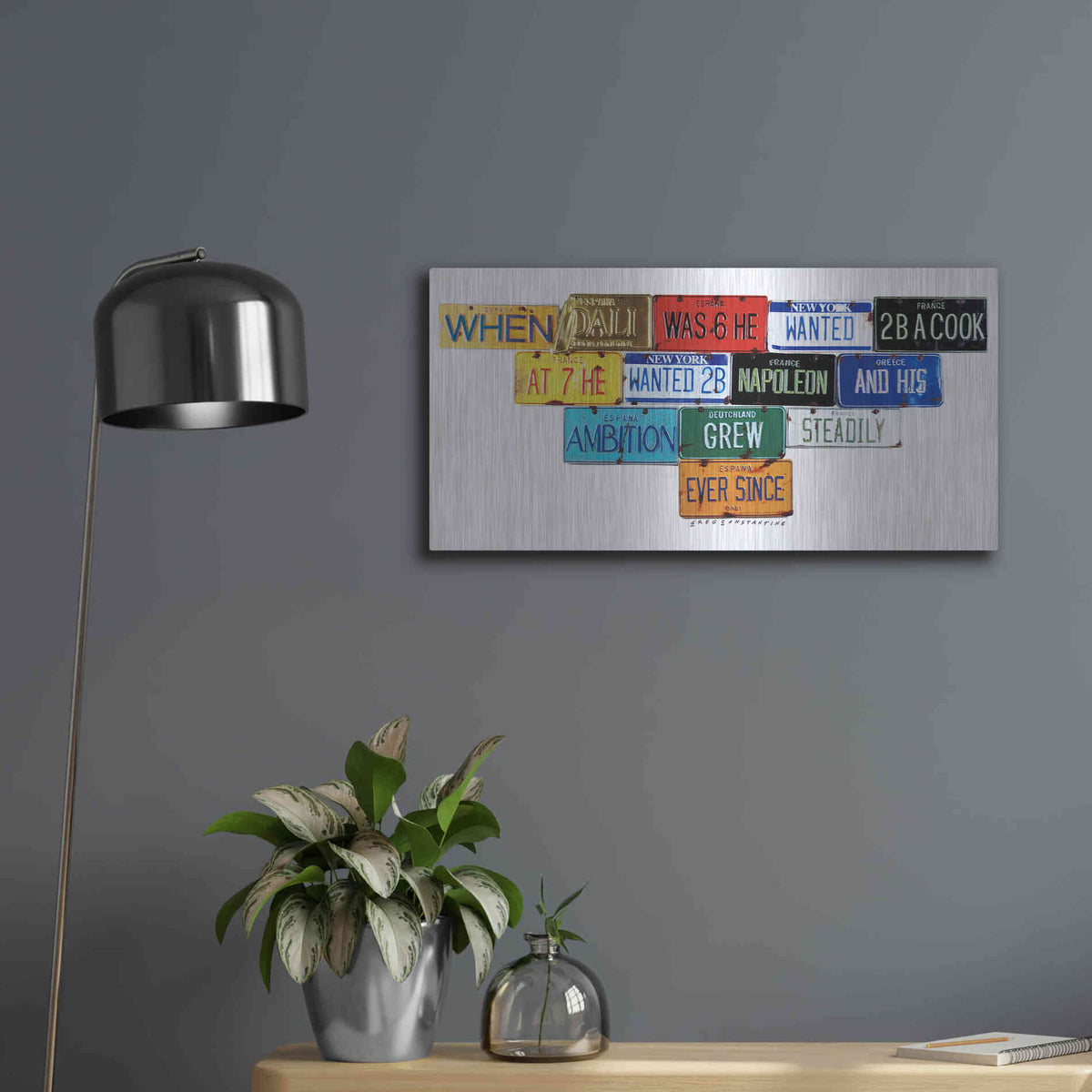 Luxe Metal Art 'Dali Ambition' by Gregory Constantine, Metal Wall Art,24x12